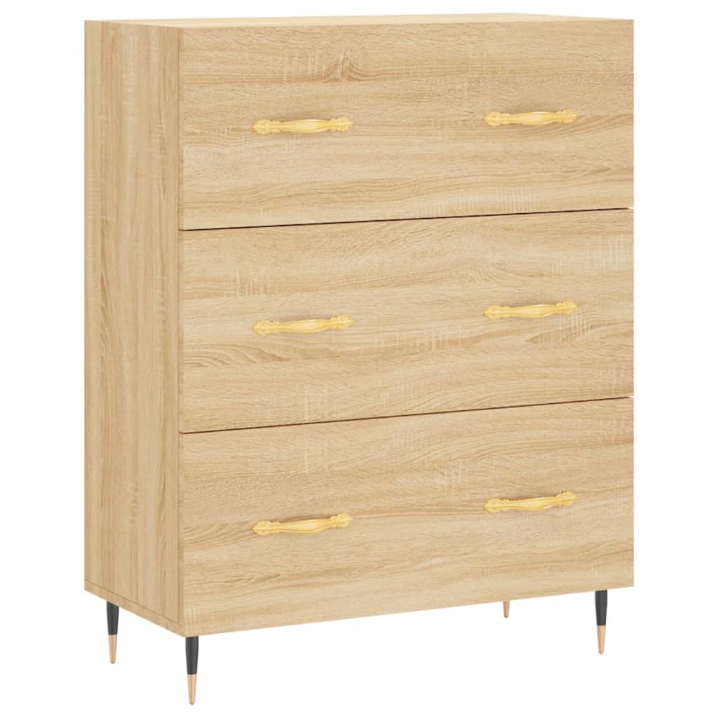 vidaXL Aparador alto madera contrachapada color roble 69,5x34x180 cm