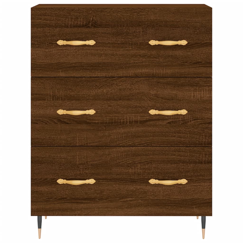 vidaXL Aparador alto madera contrachapada marrón roble 69,5x34x180 cm