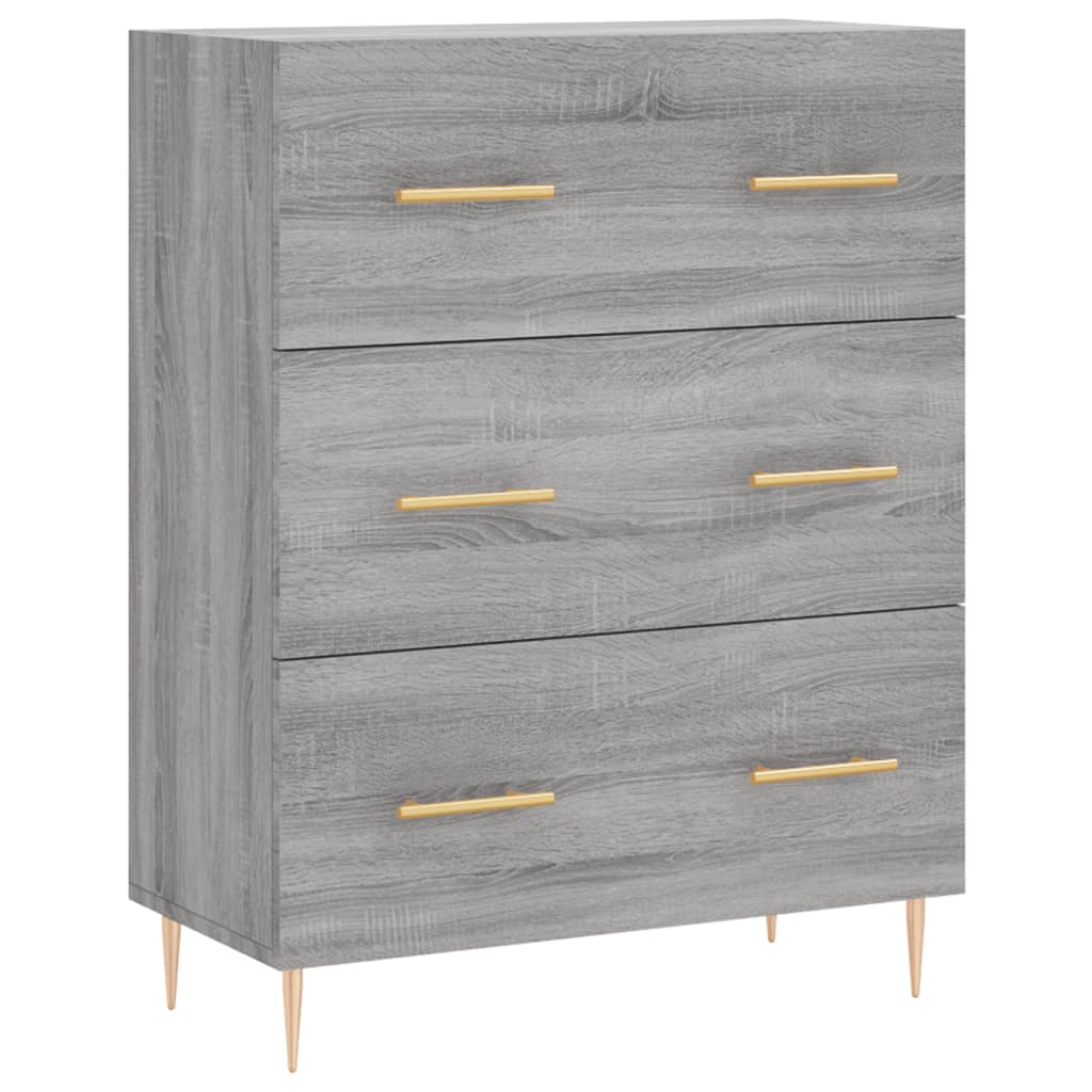 vidaXL Aparador alto madera contrachapada gris sonoma 69,5x34x180 cm