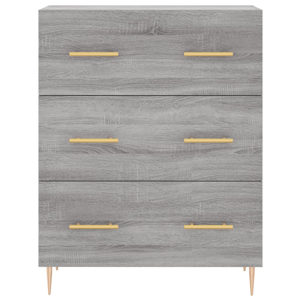 vidaXL Aparador alto madera contrachapada gris sonoma 69,5x34x180 cm