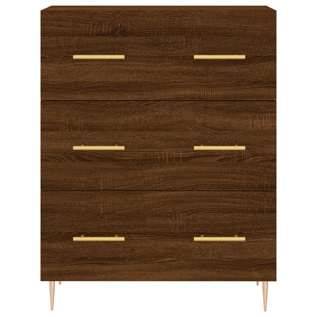 vidaXL Aparador alto madera contrachapada marrón roble 69,5x34x180 cm