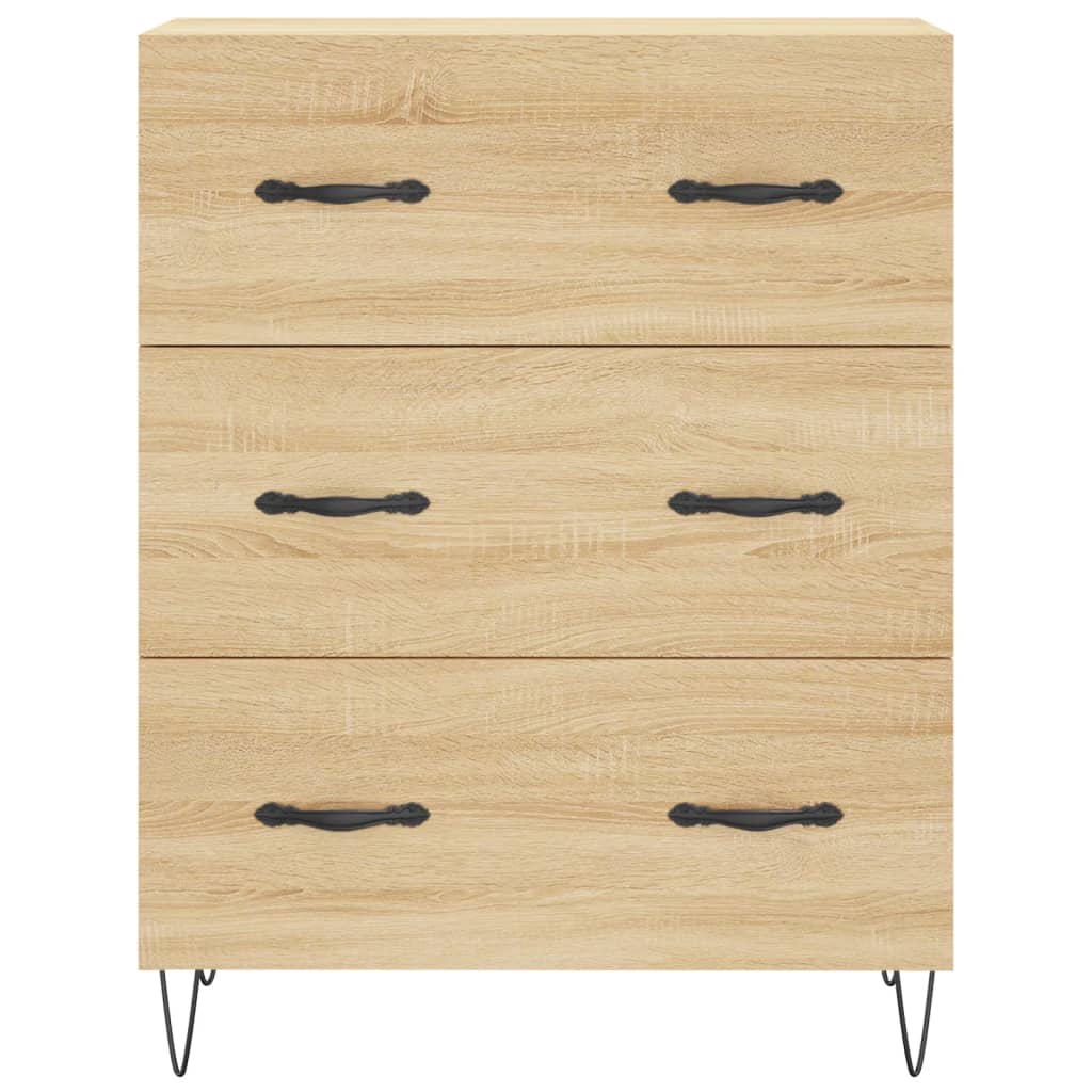 vidaXL Aparador alto madera contrachapada color roble 69,5x34x180 cm