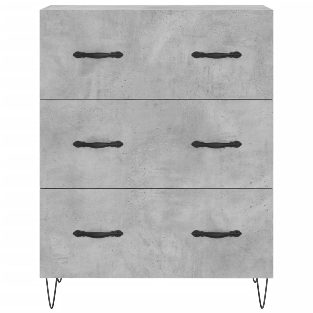 vidaXL Aparador alto madera contrachapada gris hormigón 69,5x34x180 cm