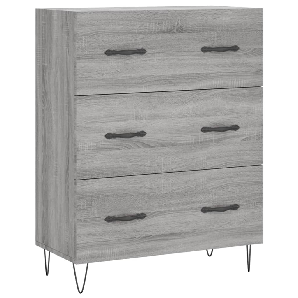 vidaXL Aparador alto madera contrachapada gris sonoma 69,5x34x180 cm