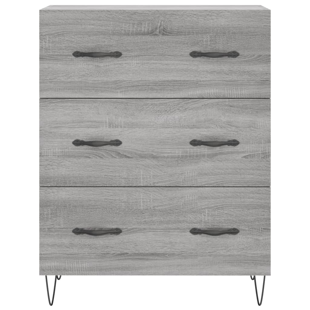 vidaXL Aparador alto madera contrachapada gris sonoma 69,5x34x180 cm