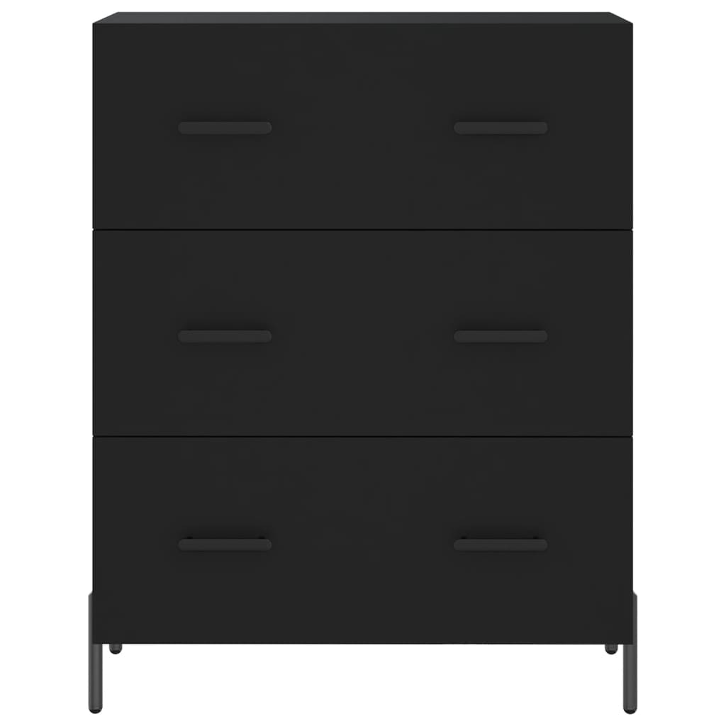 vidaXL Aparador alto madera contrachapada negro 69,5x34x180 cm