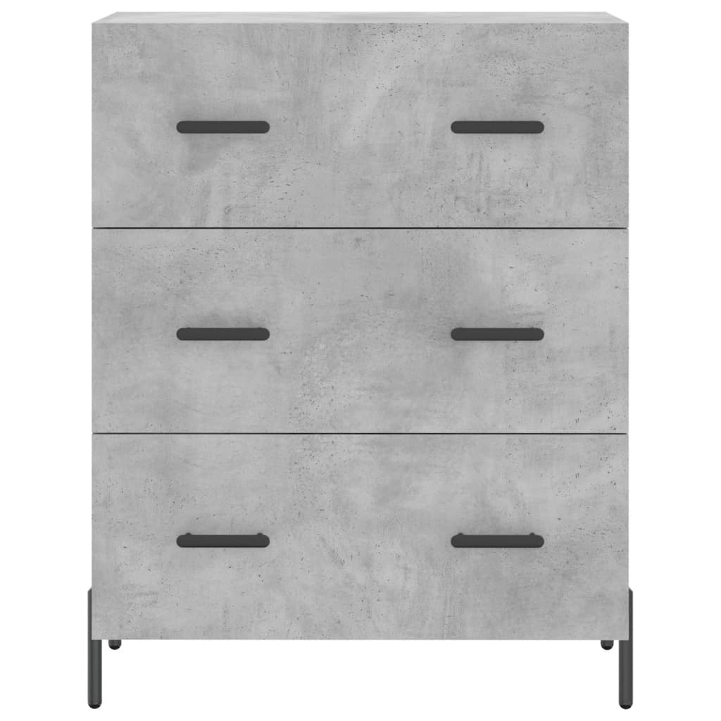 vidaXL Aparador alto madera contrachapada gris hormigón 69,5x34x180 cm