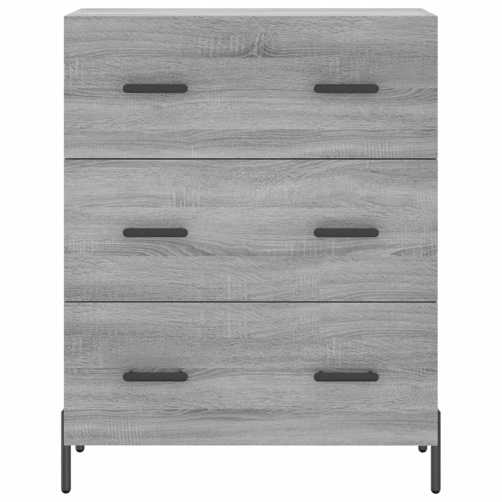 vidaXL Aparador alto madera contrachapada gris sonoma 69,5x34x180 cm