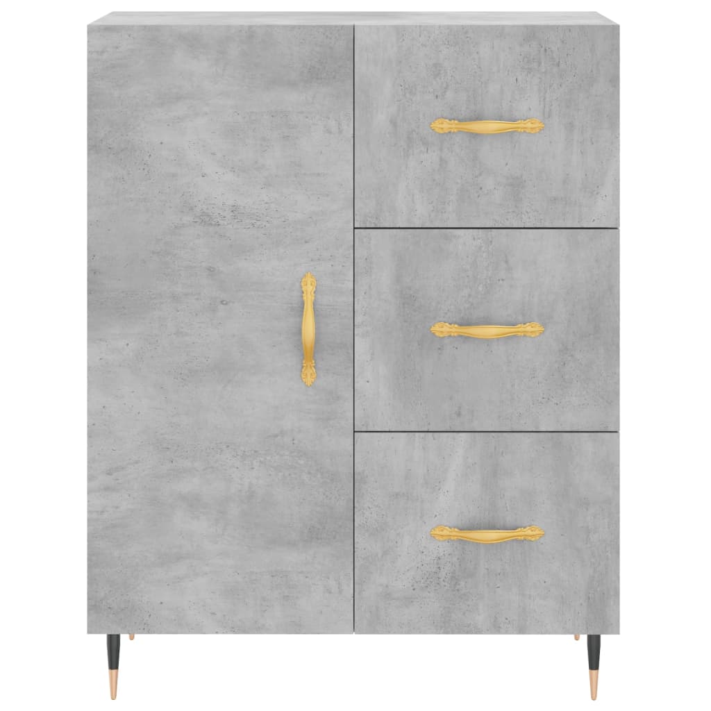 vidaXL Aparador alto madera contrachapada gris hormigón 69,5x34x180 cm