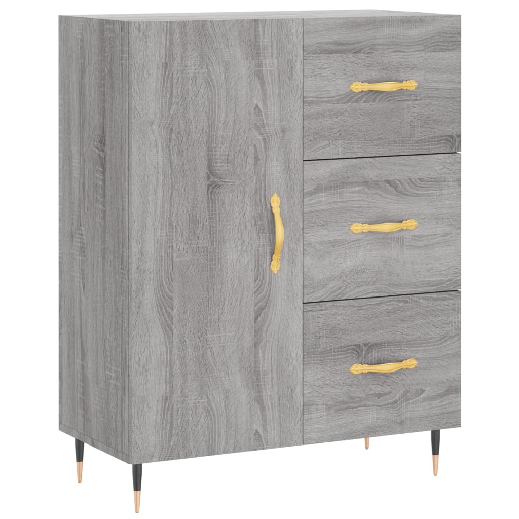 vidaXL Aparador alto madera contrachapada gris sonoma 69,5x34x180 cm