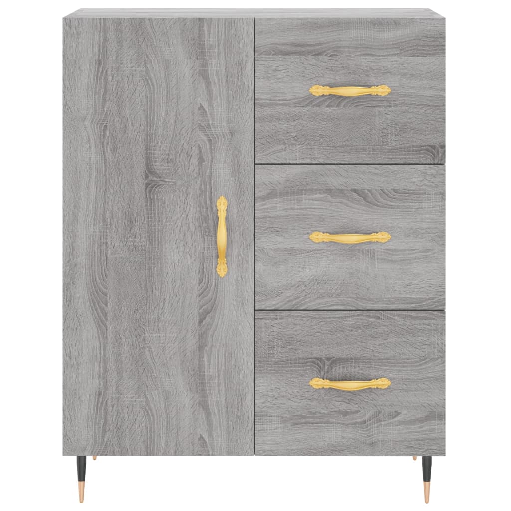 vidaXL Aparador alto madera contrachapada gris sonoma 69,5x34x180 cm