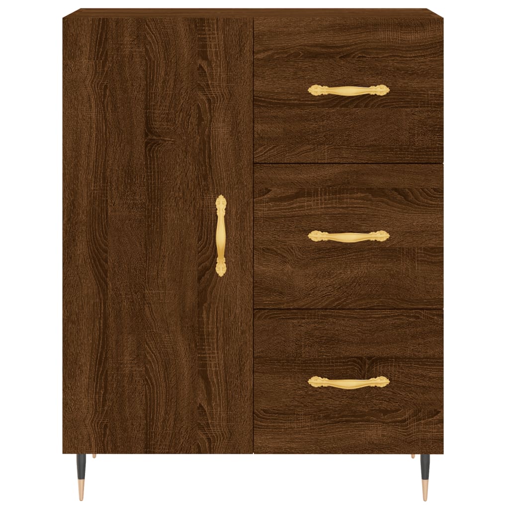 vidaXL Aparador alto madera contrachapada marrón roble 69,5x34x180 cm