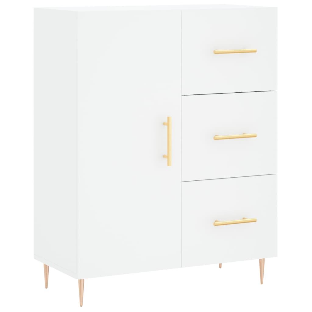 vidaXL Aparador alto madera contrachapada blanco 69,5x34x180 cm