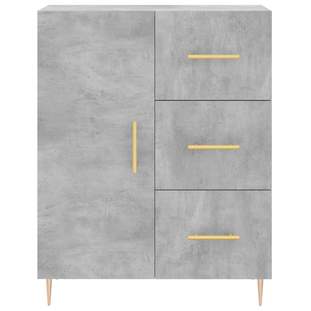 vidaXL Aparador alto madera contrachapada gris hormigón 69,5x34x180 cm