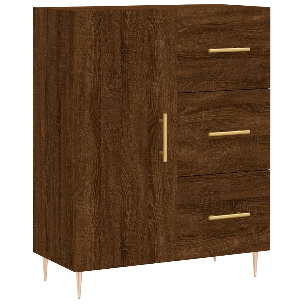 vidaXL Aparador alto madera contrachapada marrón roble 69,5x34x180 cm