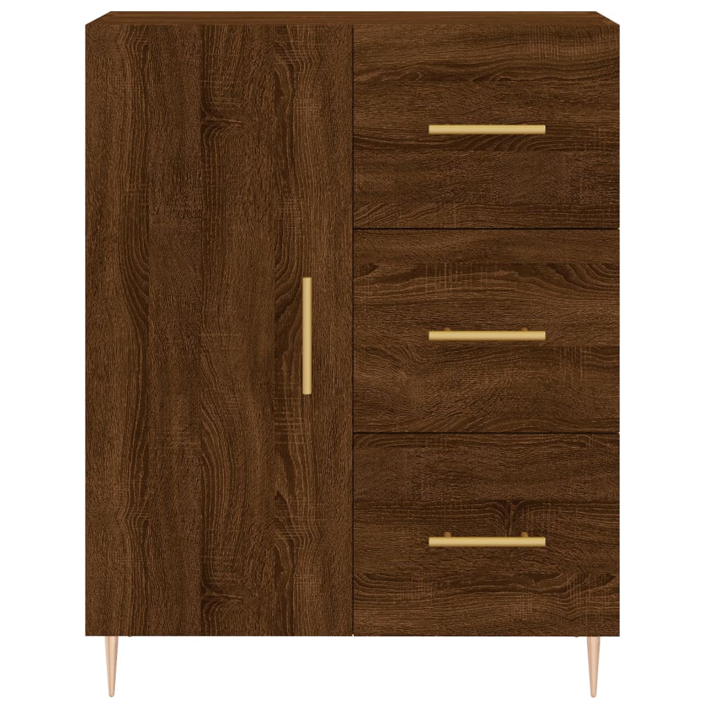 vidaXL Aparador alto madera contrachapada marrón roble 69,5x34x180 cm