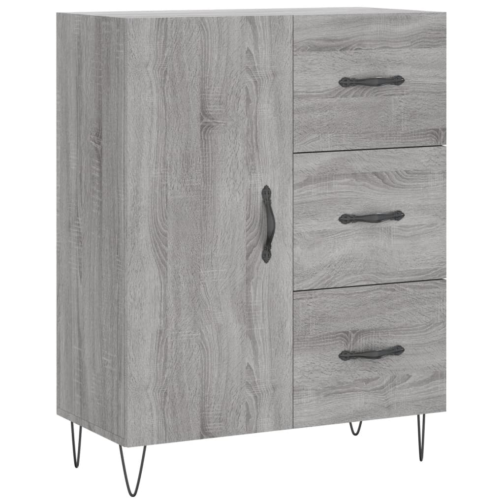 vidaXL Aparador alto madera contrachapada gris sonoma 69,5x34x180 cm