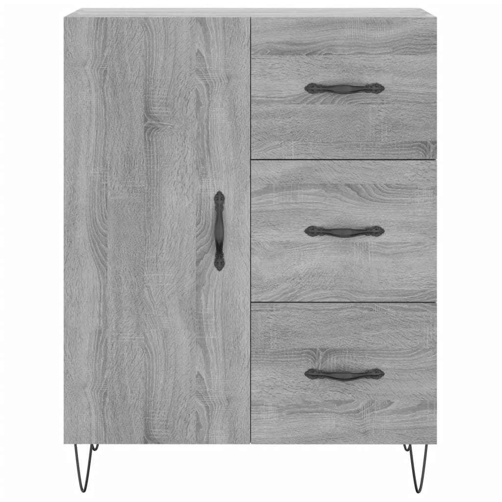 vidaXL Aparador alto madera contrachapada gris sonoma 69,5x34x180 cm