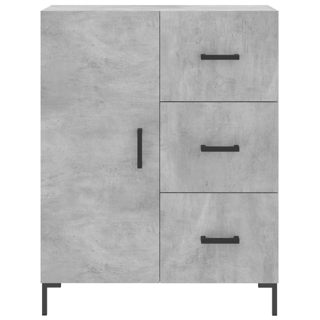 vidaXL Aparador alto madera contrachapada gris hormigón 69,5x34x180 cm