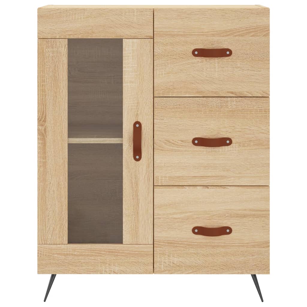 vidaXL Aparador alto madera contrachapada color roble 69,5x34x180 cm