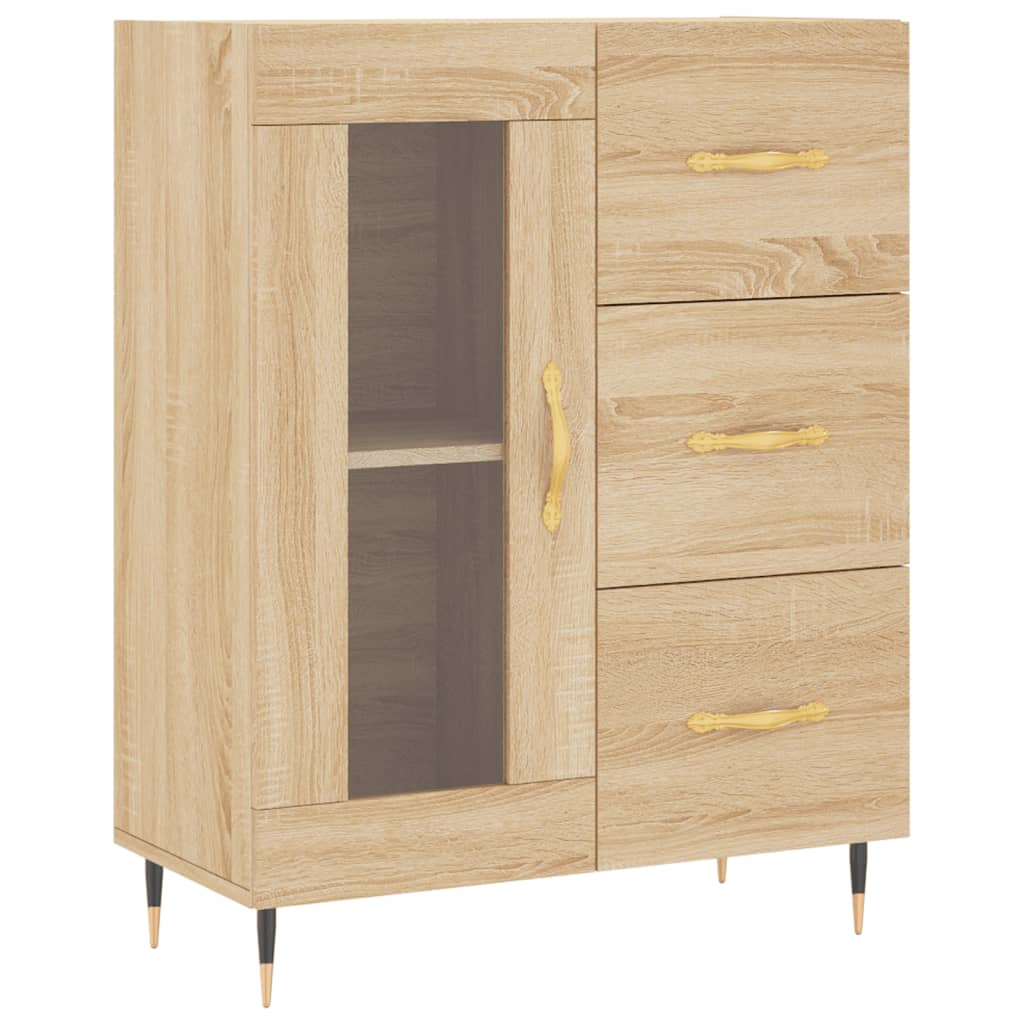 vidaXL Aparador alto madera contrachapada color roble 69,5x34x180 cm