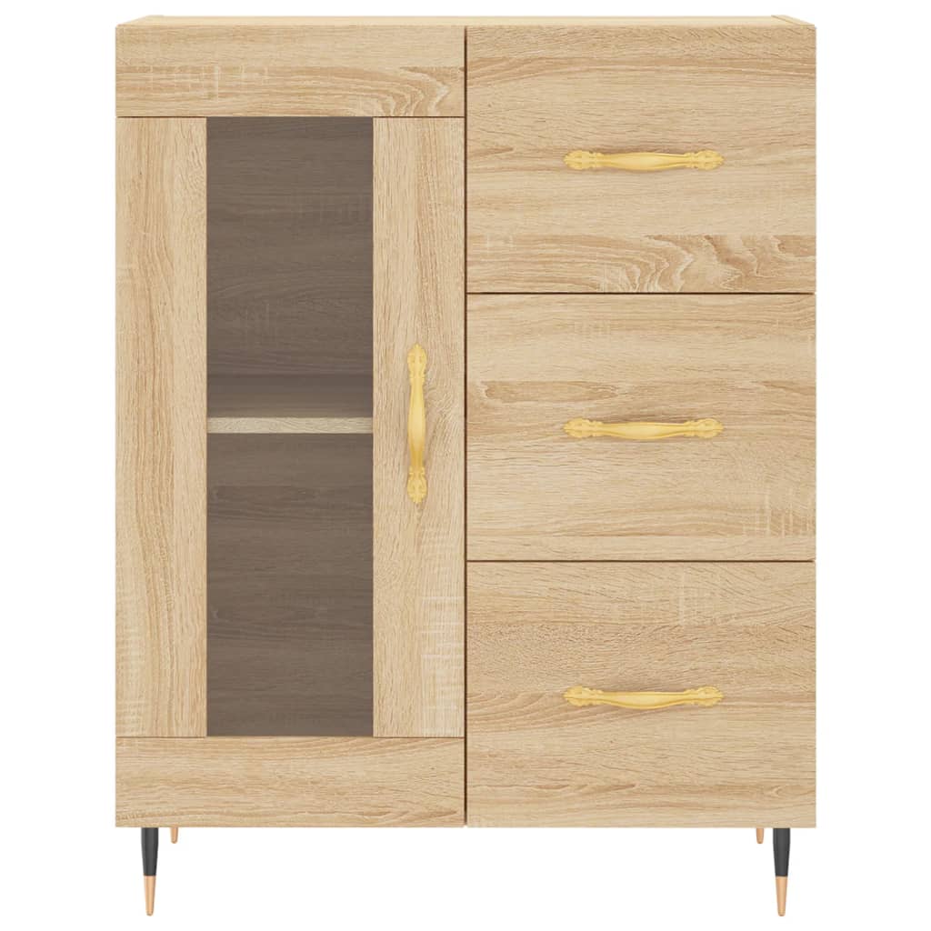 vidaXL Aparador alto madera contrachapada color roble 69,5x34x180 cm