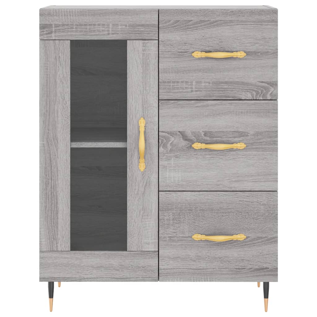 vidaXL Aparador alto madera contrachapada gris sonoma 69,5x34x180 cm