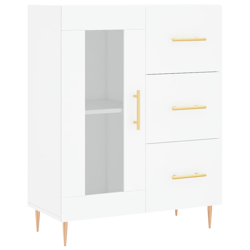 vidaXL Aparador alto madera contrachapada blanco 69,5x34x180 cm