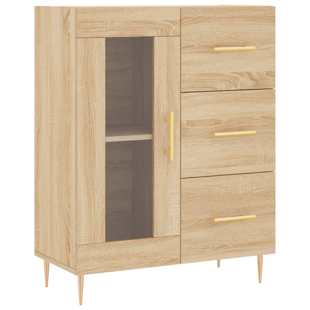 vidaXL Aparador alto madera contrachapada color roble 69,5x34x180 cm