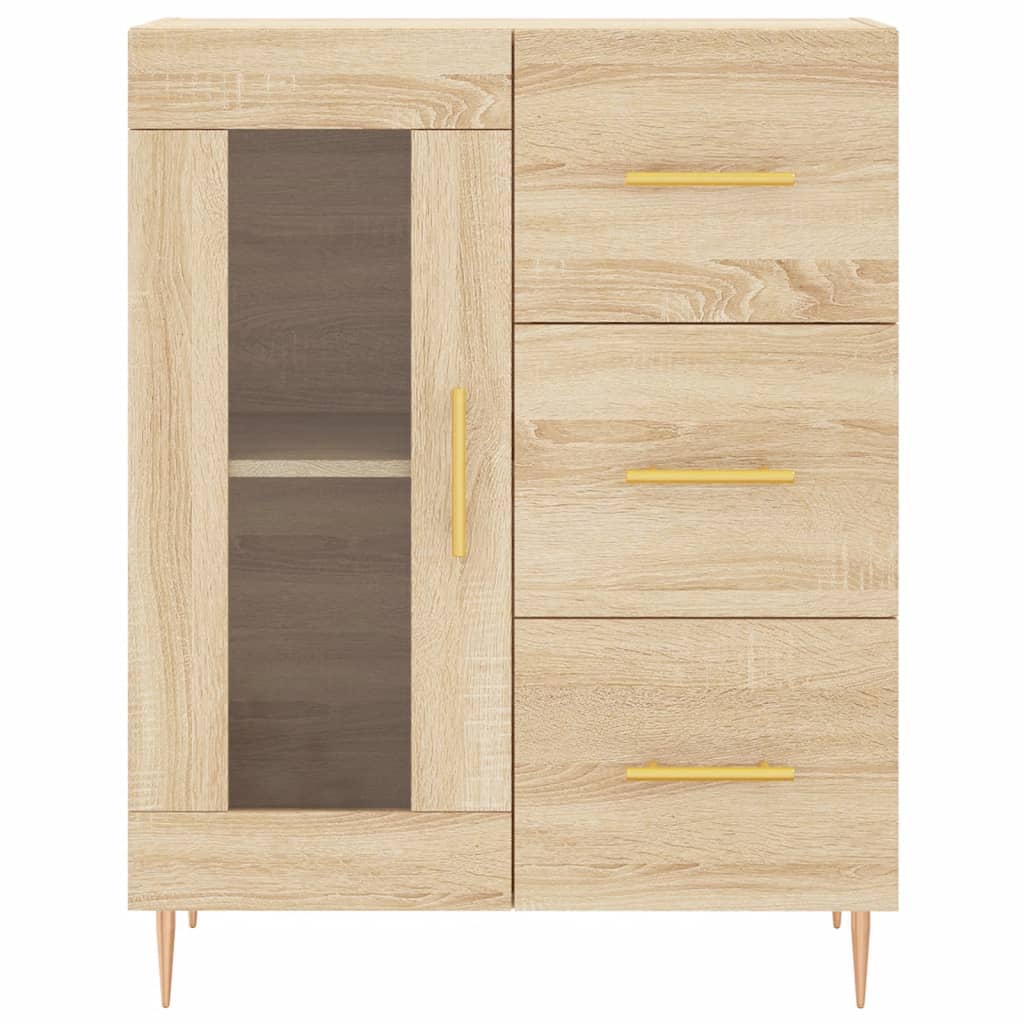 vidaXL Aparador alto madera contrachapada color roble 69,5x34x180 cm