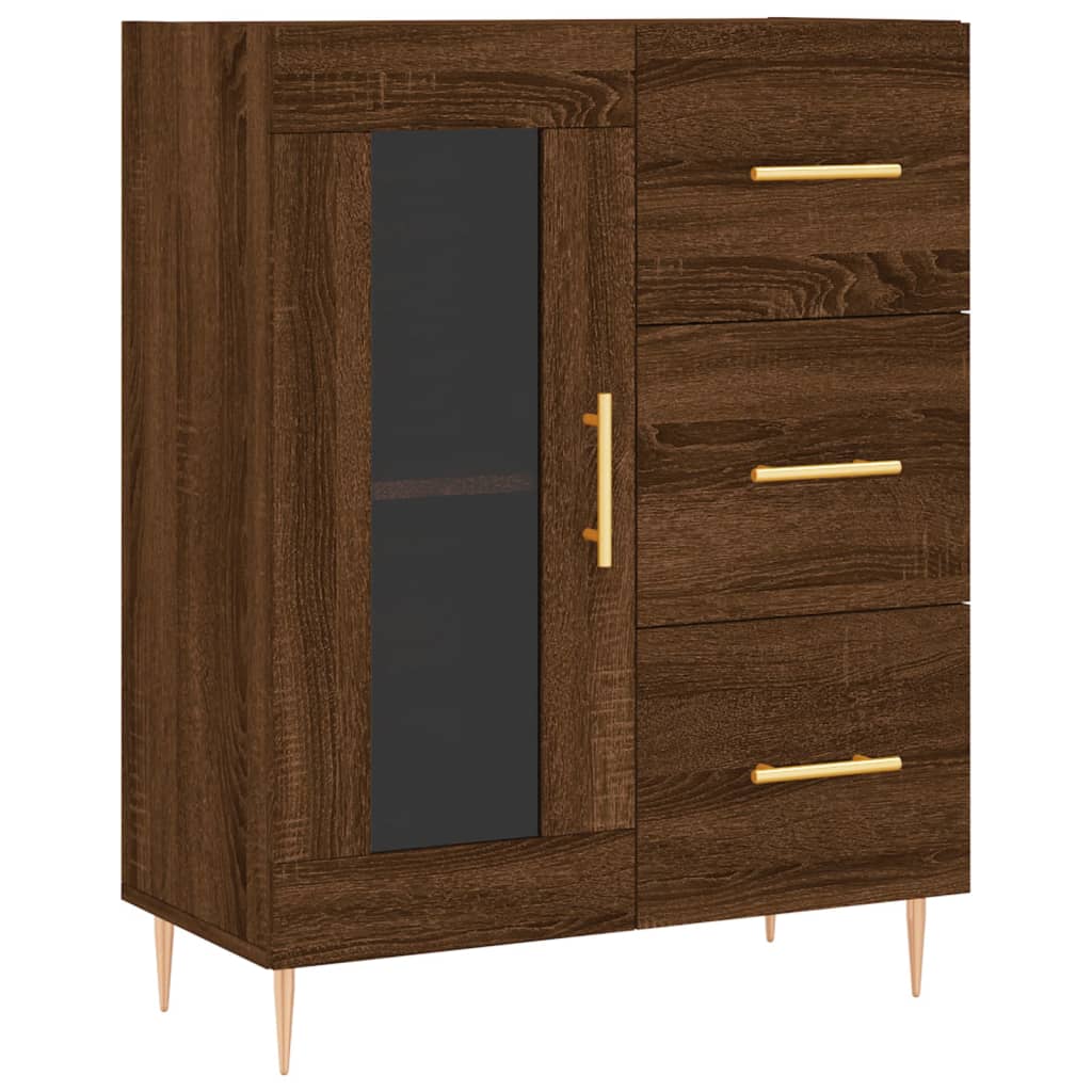 vidaXL Aparador alto madera contrachapada marrón roble 69,5x34x180 cm