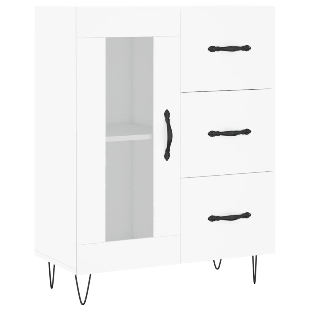 vidaXL Aparador alto madera contrachapada blanco 69,5x34x180 cm