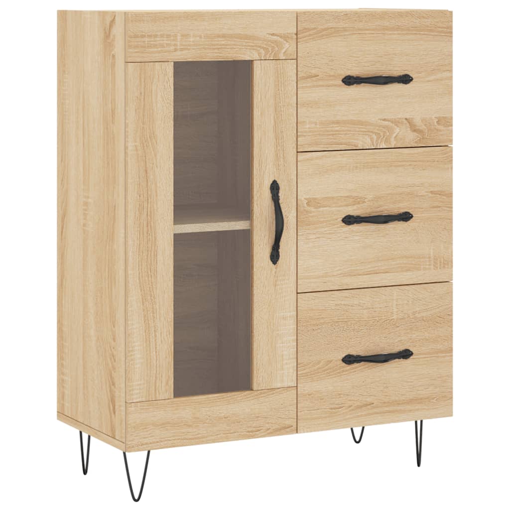 vidaXL Aparador alto madera contrachapada color roble 69,5x34x180 cm