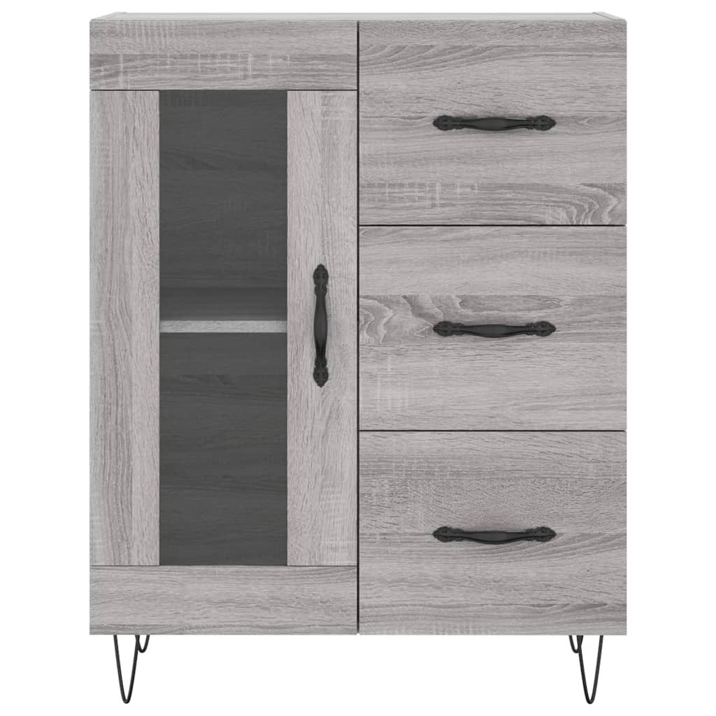 vidaXL Aparador alto madera contrachapada gris sonoma 69,5x34x180 cm