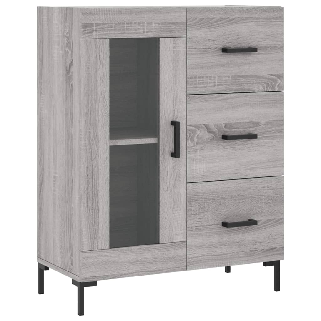 vidaXL Aparador alto madera contrachapada gris sonoma 69,5x34x180 cm