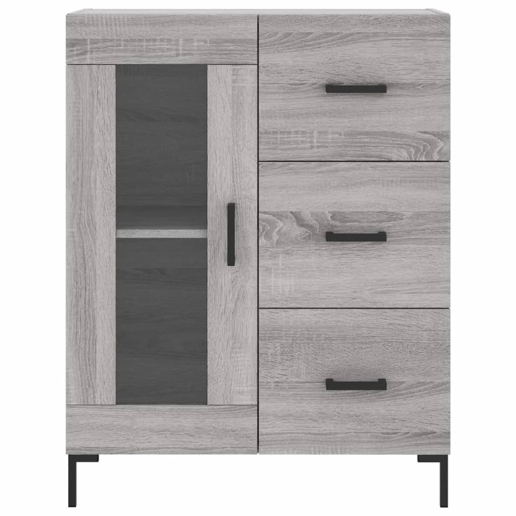 vidaXL Aparador alto madera contrachapada gris sonoma 69,5x34x180 cm