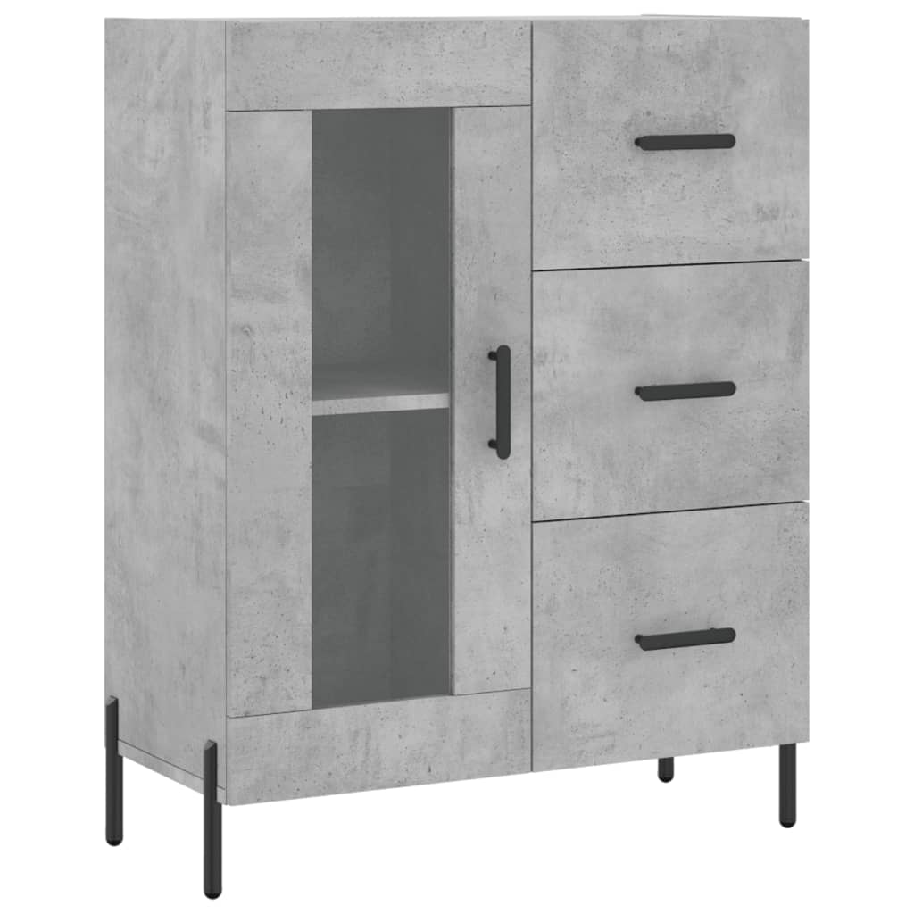 vidaXL Aparador alto madera contrachapada gris hormigón 69,5x34x180 cm