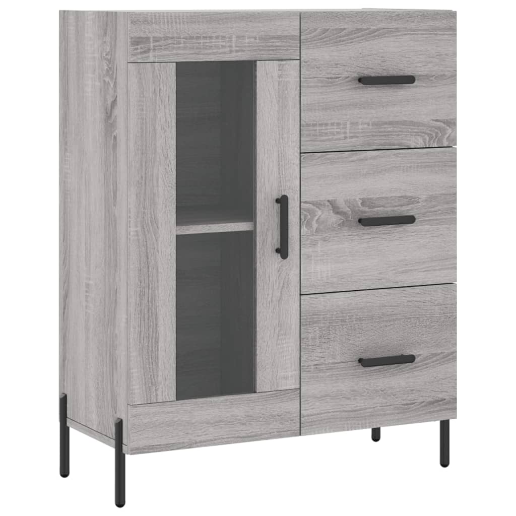 vidaXL Aparador alto madera contrachapada gris sonoma 69,5x34x180 cm