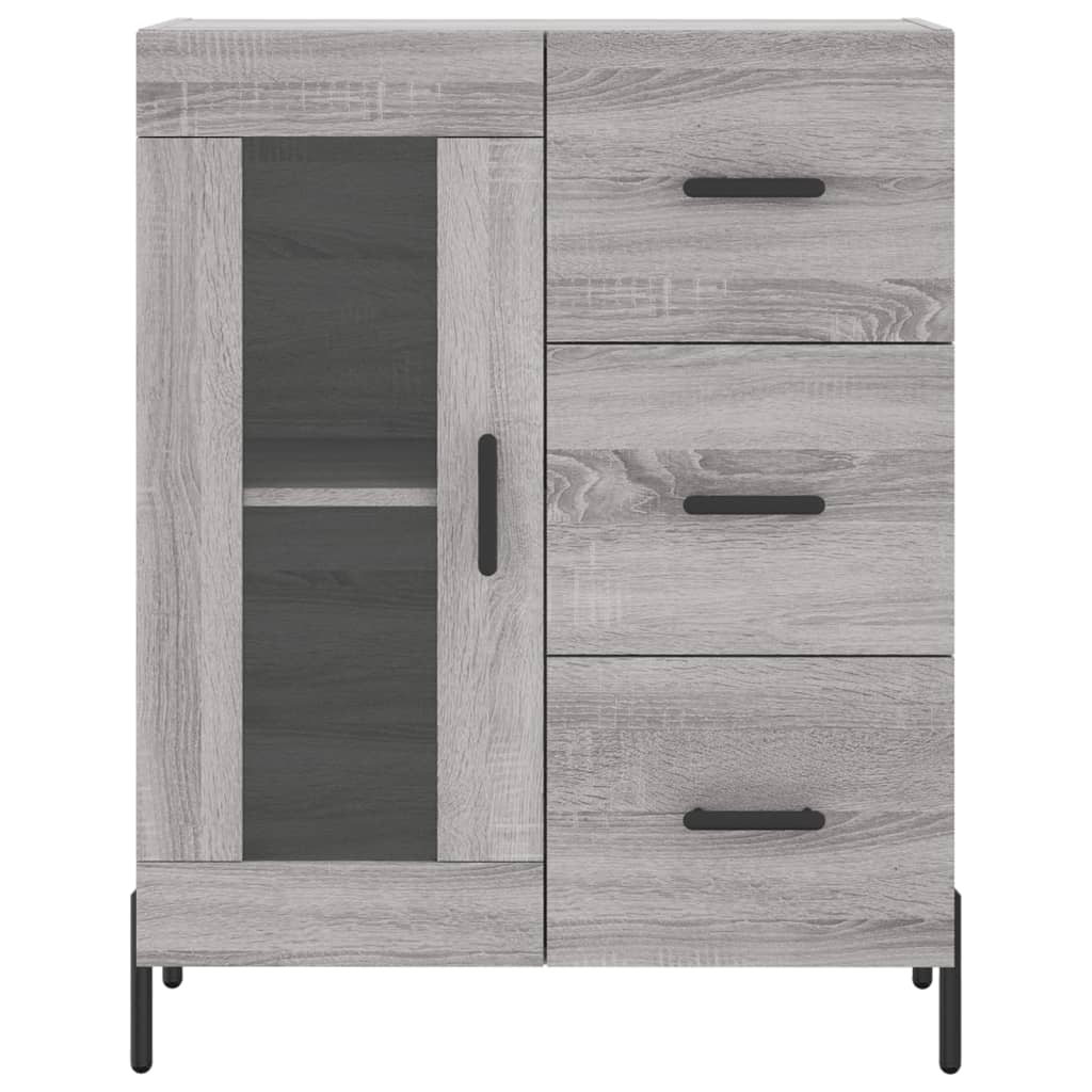 vidaXL Aparador alto madera contrachapada gris sonoma 69,5x34x180 cm