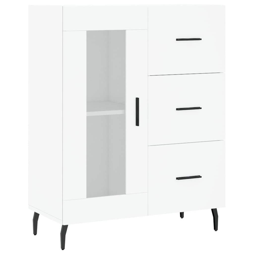 vidaXL Aparador alto madera contrachapada blanco 69,5x34x180 cm