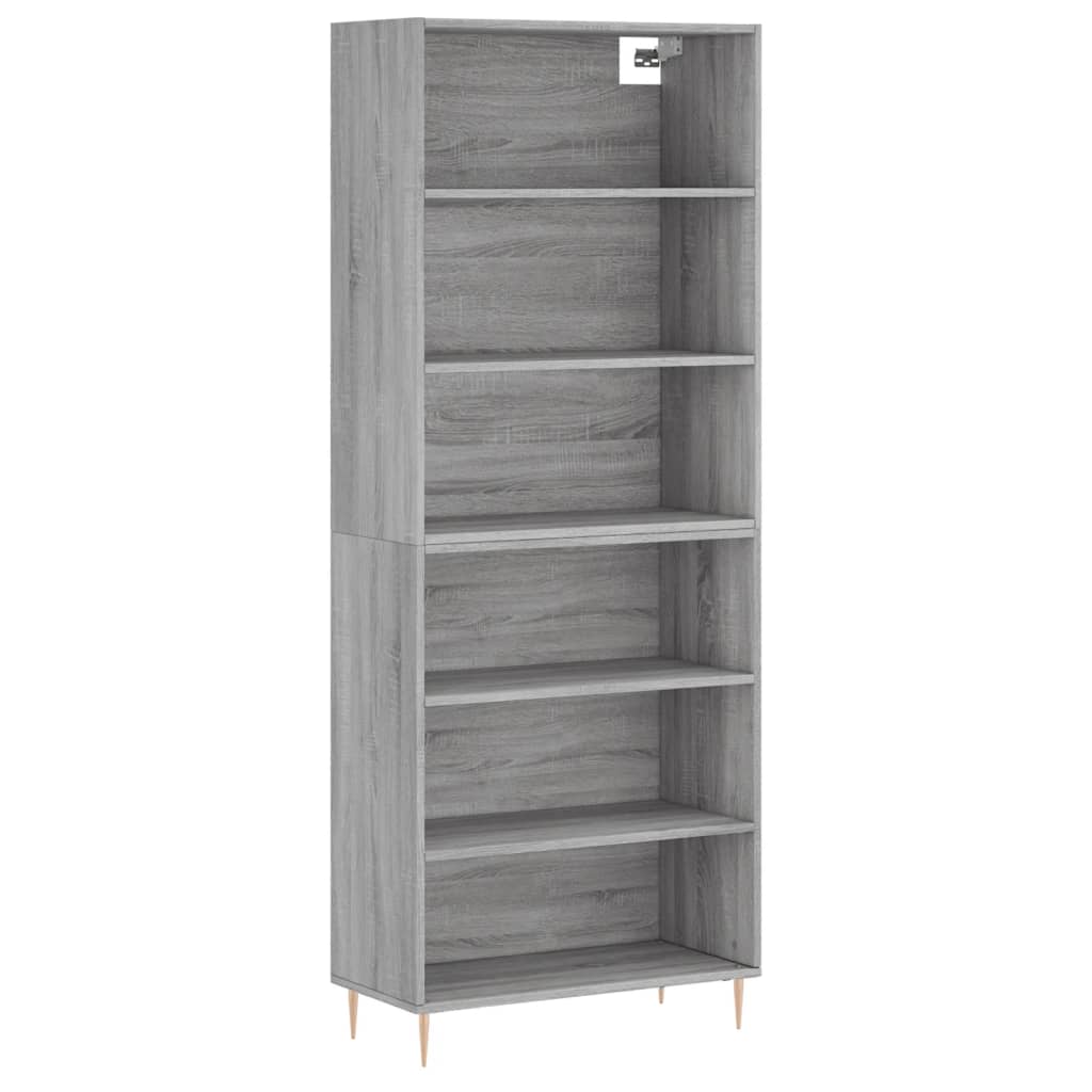 vidaXL Aparador alto madera ingeniería gris hormigón 69,5x32,5x180 cm