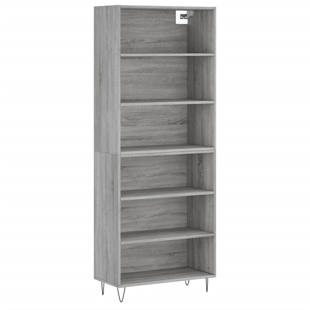 vidaXL Aparador alto madera de ingeniería gris Sonoma 69,5x32,5x180 cm