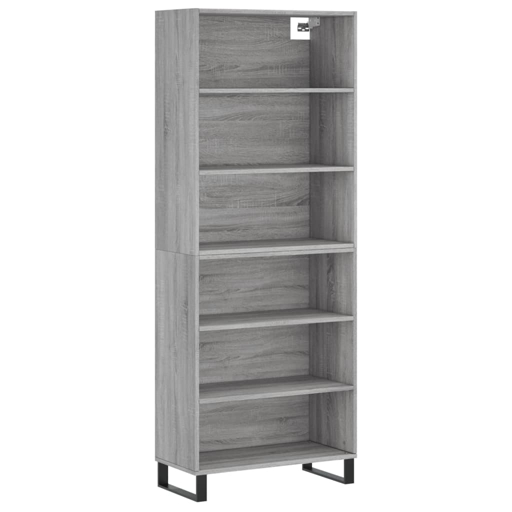 vidaXL Aparador alto madera de ingeniería gris Sonoma 69,5x32,5x180 cm