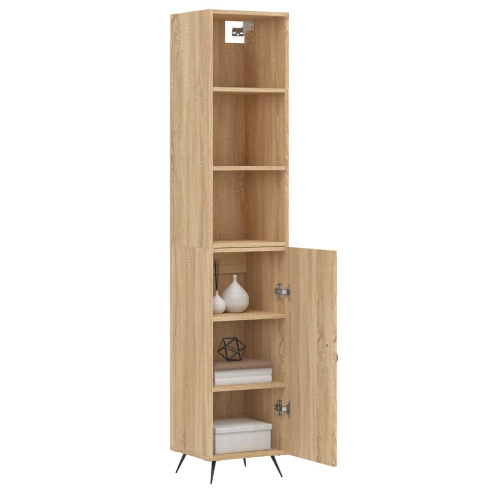 vidaXL Aparador de madera contrachapada roble Sonoma 34,5x34x180 cm