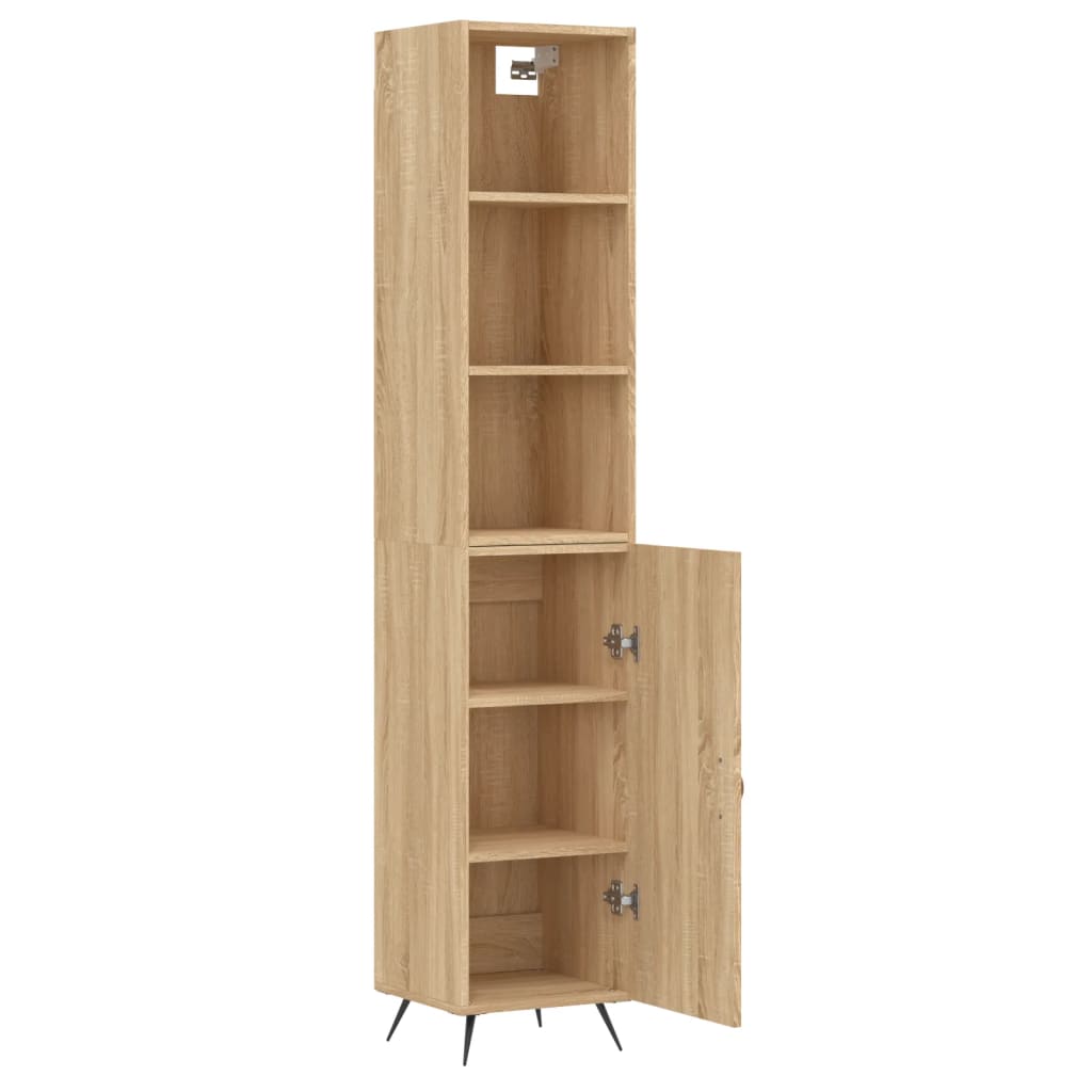 vidaXL Aparador de madera contrachapada roble Sonoma 34,5x34x180 cm