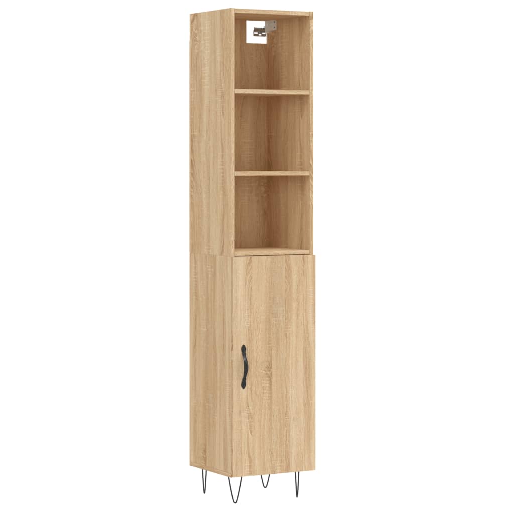 vidaXL Aparador de madera contrachapada roble Sonoma 34,5x34x180 cm