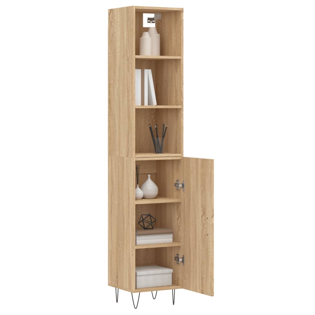 vidaXL Aparador de madera contrachapada roble Sonoma 34,5x34x180 cm