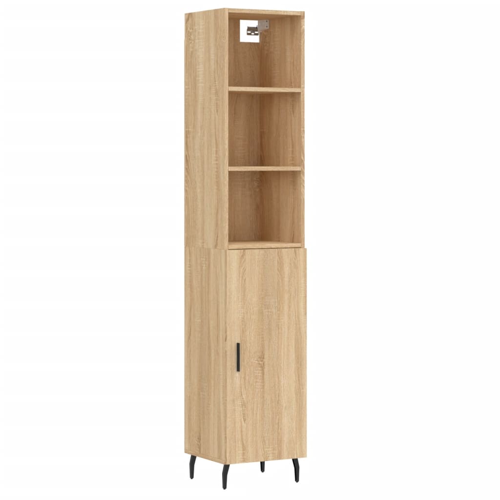 vidaXL Aparador de madera contrachapada roble Sonoma 34,5x34x180 cm