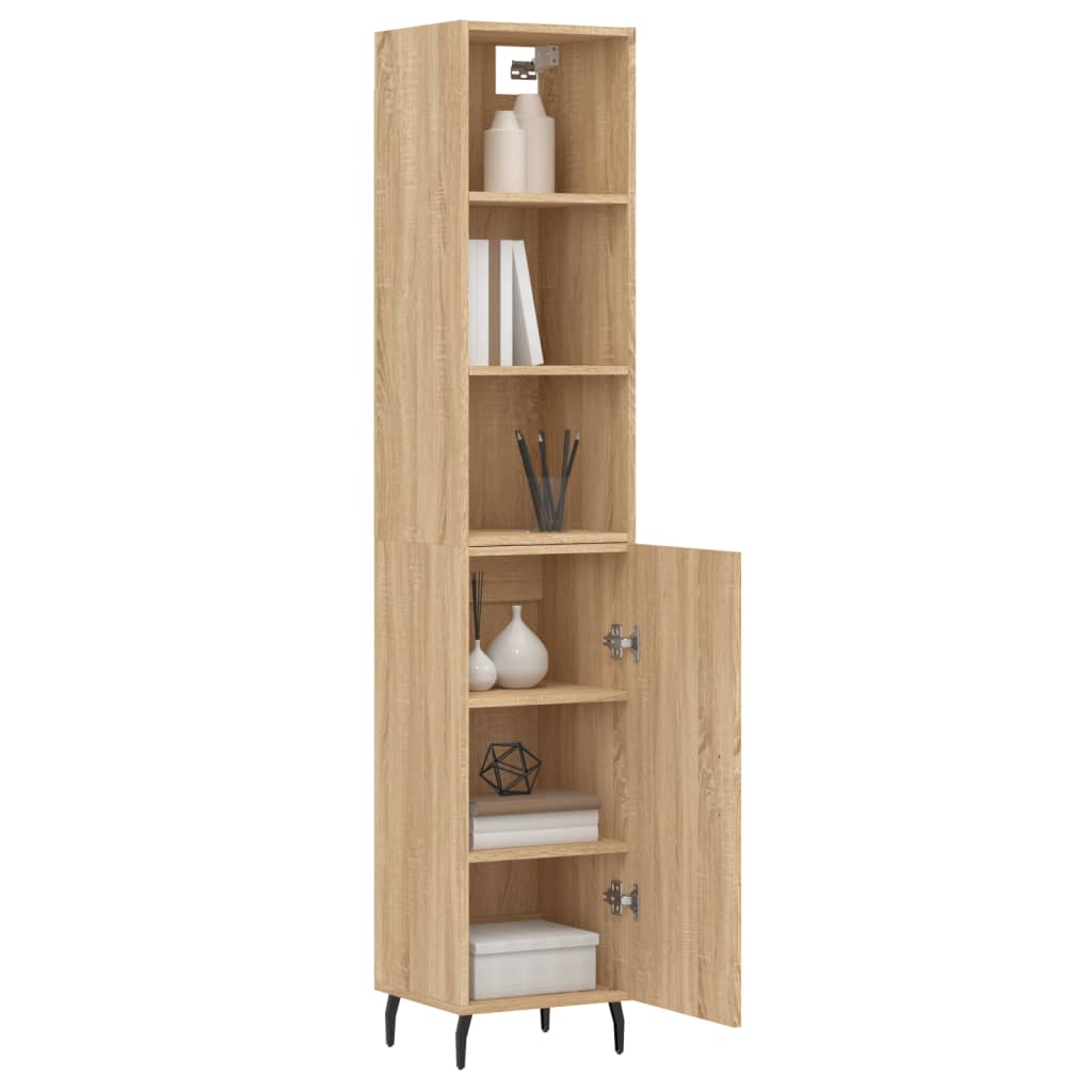 vidaXL Aparador de madera contrachapada roble Sonoma 34,5x34x180 cm