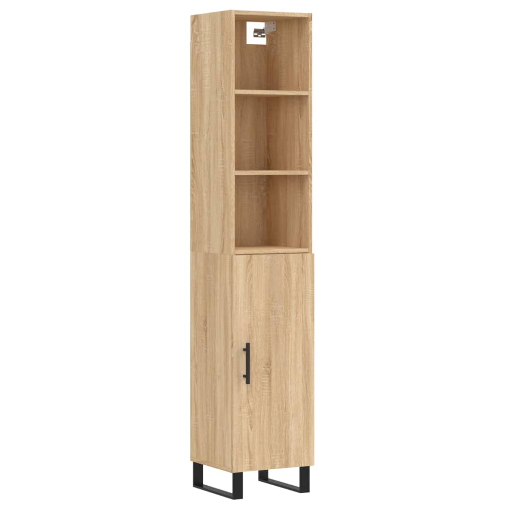 vidaXL Aparador de madera contrachapada roble Sonoma 34,5x34x180 cm